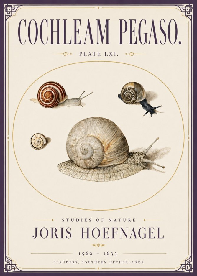 Joris Hoefnagel The Four Snails No5 - Póster