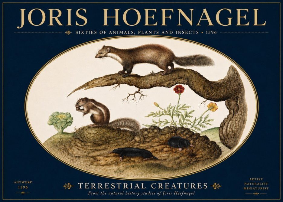 Joris Hoefnagel Terrestrial Creatures No5 - Póster