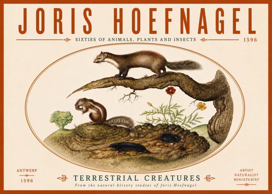 Joris Hoefnagel Terrestrial Creatures No6 - Póster