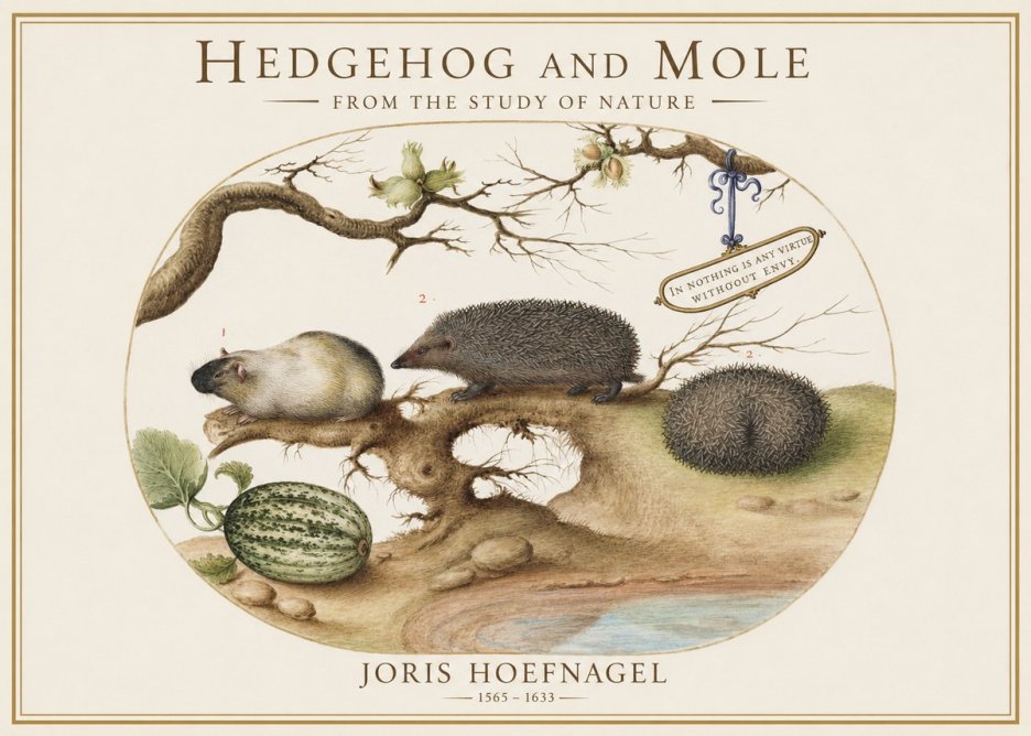 Joris Hoefnagel Hedgehog and Mole No1 - Póster