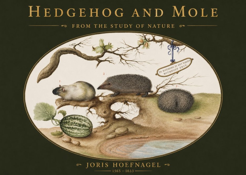 Joris Hoefnagel Hedgehog and Mole No2 - Póster