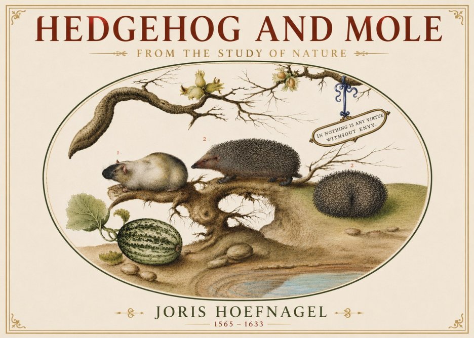 Joris Hoefnagel Hedgehog and Mole No5 - Póster