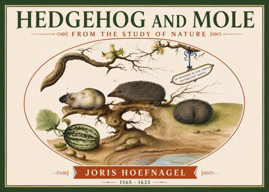 Joris Hoefnagel Hedgehog and Mole No6 - Póster