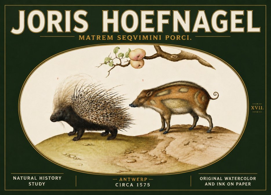 Joris Hoefnagel Matrem Seqvimini Porci. No5 - Póster
