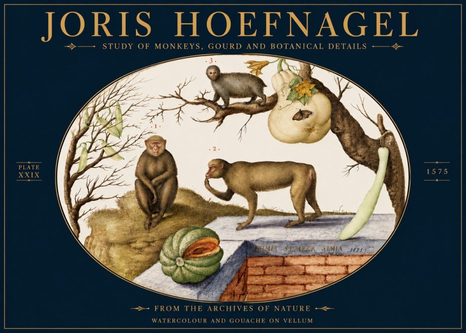 Joris Hoefnagel But Always a Monkey, Always a Monkey. Plate Xxix No5 - Póster