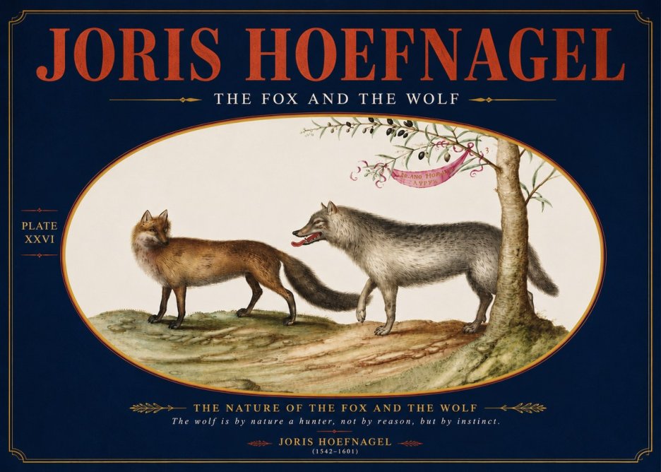 Joris Hoefnagel The Fox and the Wolf No4 - Póster