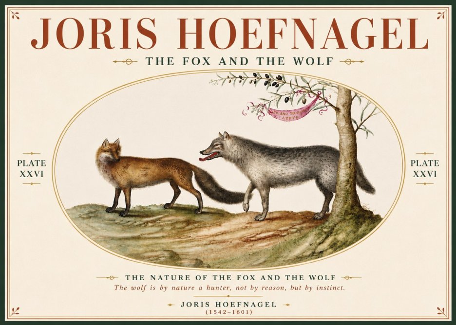Joris Hoefnagel The Fox and the Wolf No6 - Póster