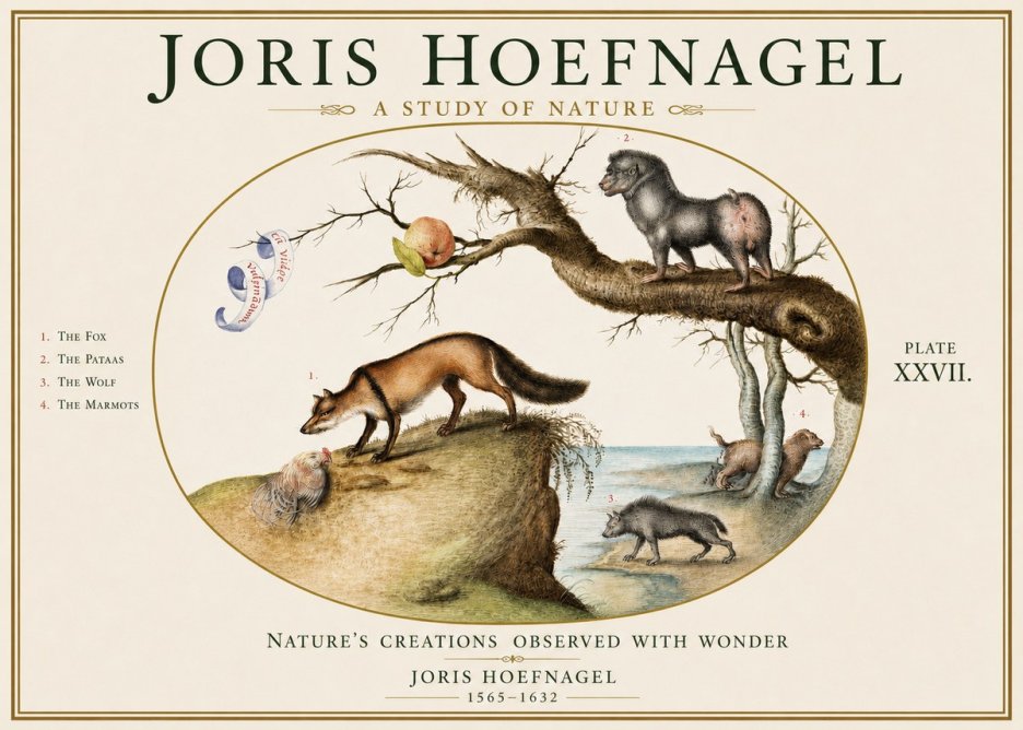 Joris Hoefnagel A Study of Nature - Plate Xxvii No3 - Póster