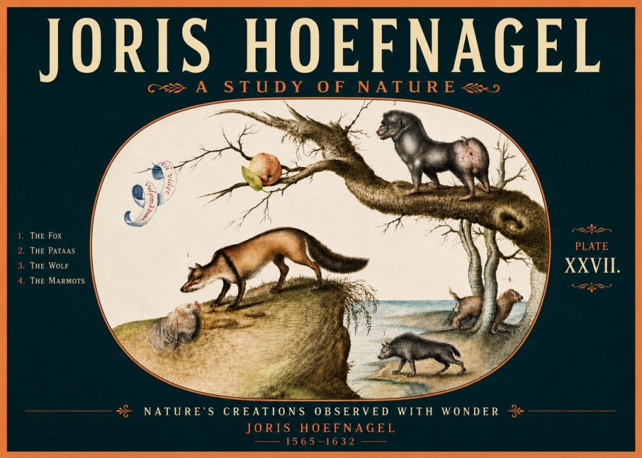 Joris Hoefnagel A Study of Nature - Plate Xxvii No5 - Póster