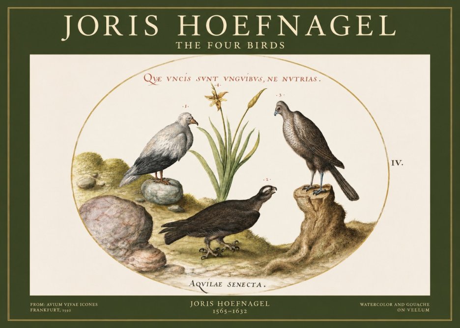 Joris Hoefnagel The Four Birds No1 - Póster