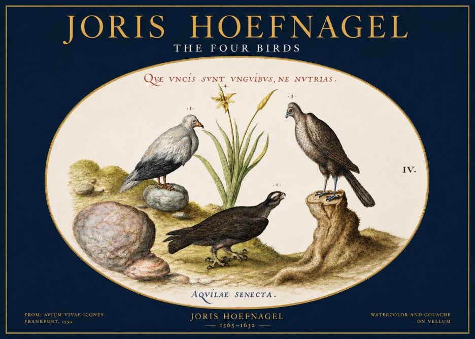 Joris Hoefnagel The Four Birds No2 - Póster