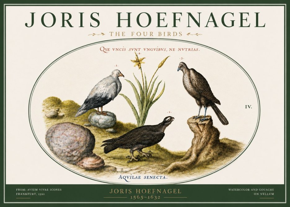 Joris Hoefnagel The Four Birds No5 - Póster