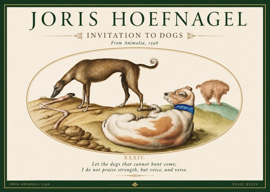 Joris Hoefnagel Invitation to Dogs No3 - Póster