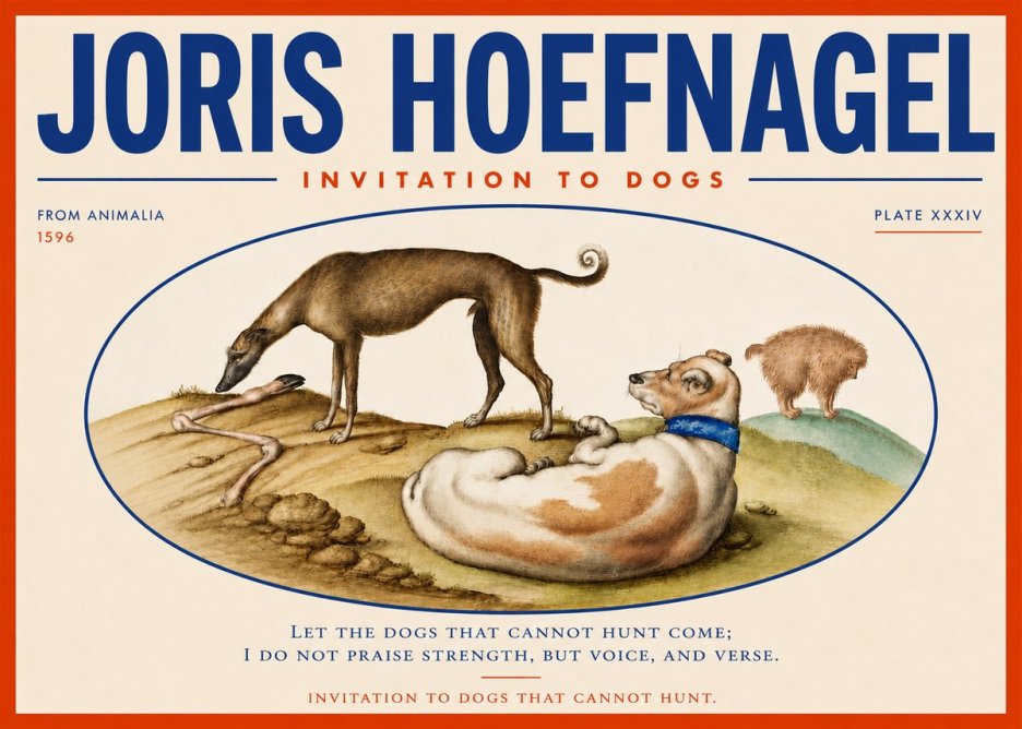 Joris Hoefnagel Invitation to Dogs No4 - Póster