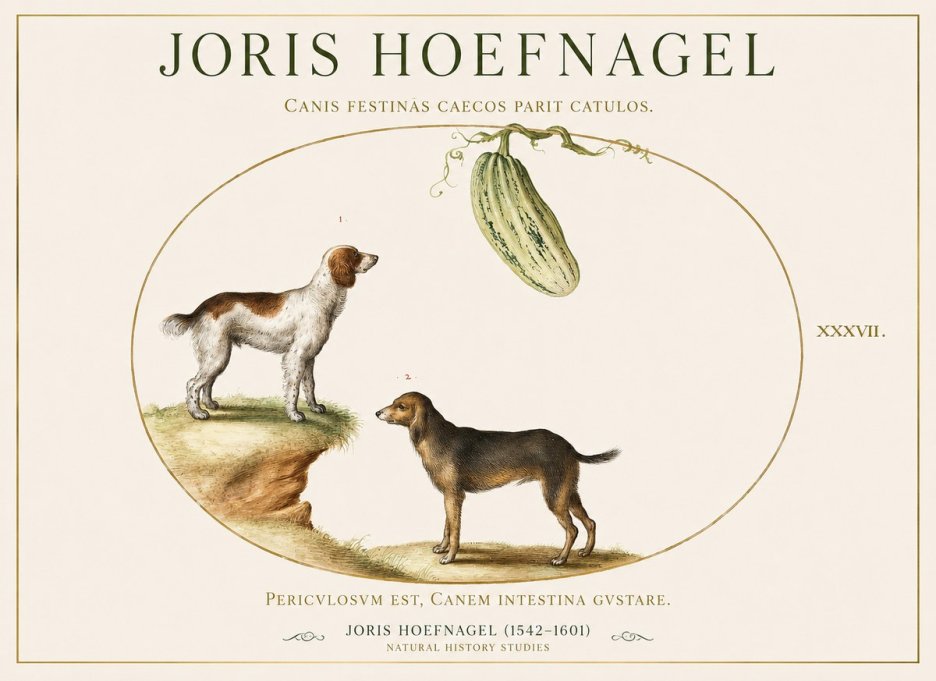 Joris Hoefnagel Canis Festinas Caecos Parit Catulos No1 - Póster