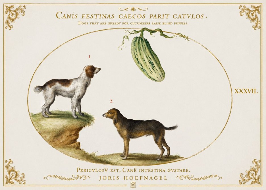 Joris Hoefnagel Canis Festinas Caecos Parit Catulos No2 - Póster