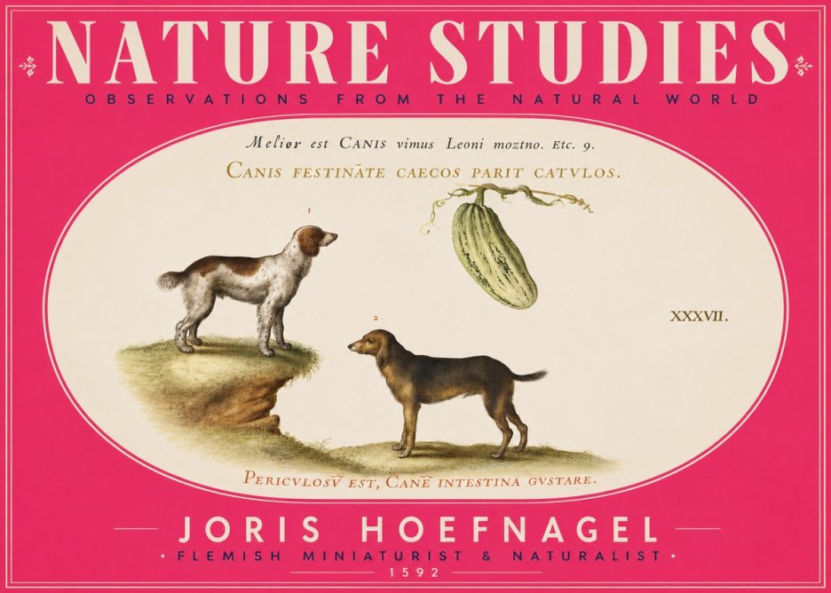 Joris Hoefnagel Canis Festinas Caecos Parit Catulos No5 - Póster