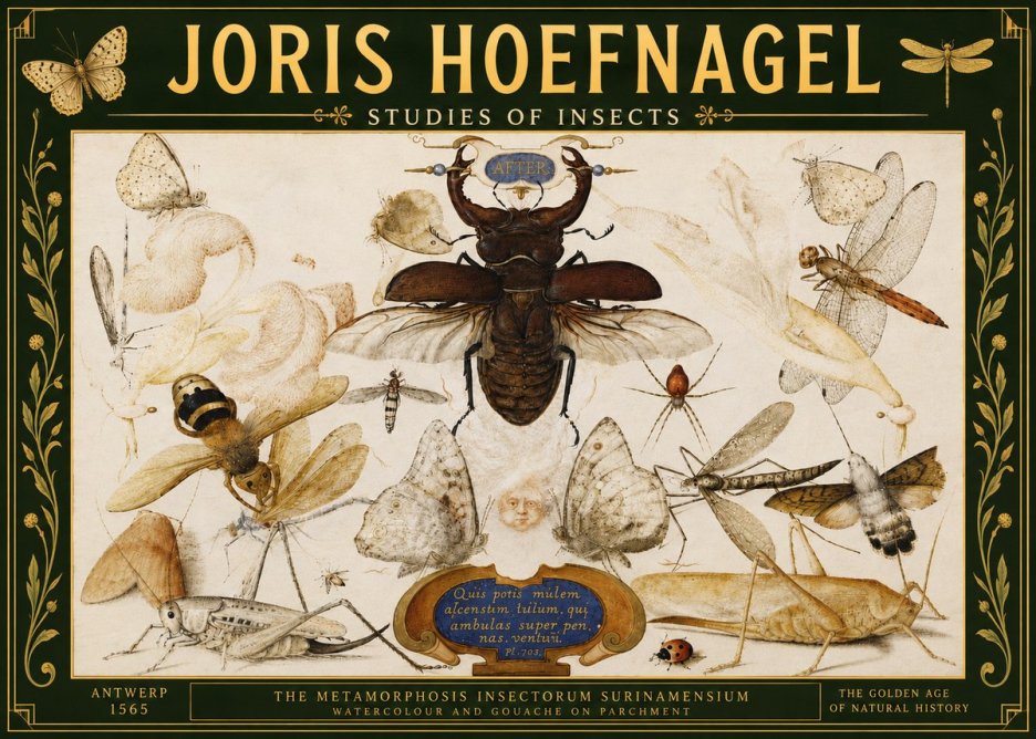 Joris Hoefnagel Studies of Insects I No5 - Póster