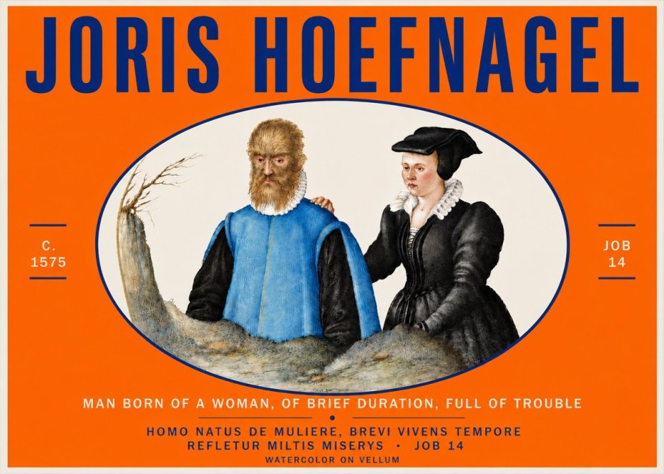 Joris Hoefnagel Homo Natus De Muliere, Brevi Vivens Tempore Refletur Miltis Miserys · Job 14 No4 - Póster