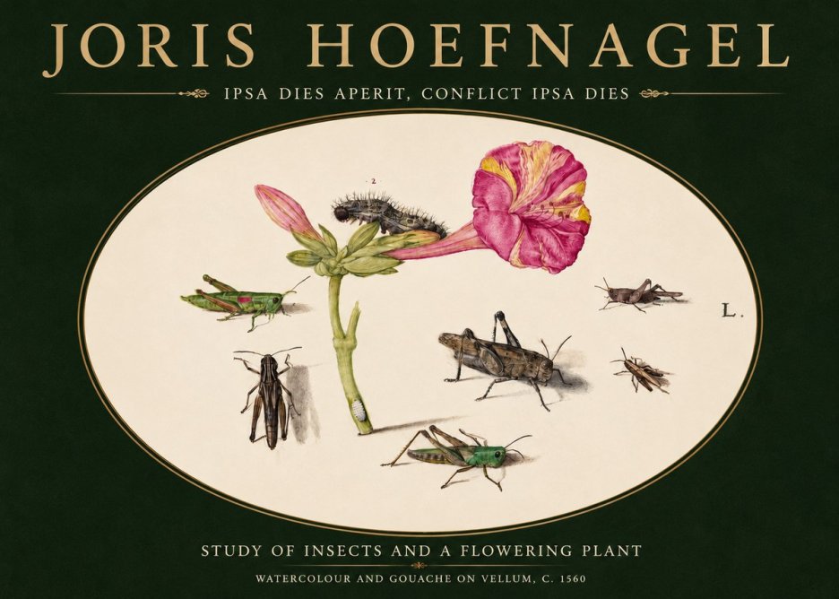 Joris Hoefnagel Study of Insects and a Flowering Plant No3 - Póster