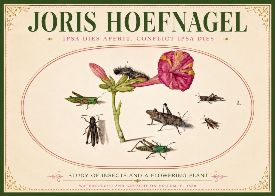 Joris Hoefnagel Study of Insects and a Flowering Plant No6 - Póster