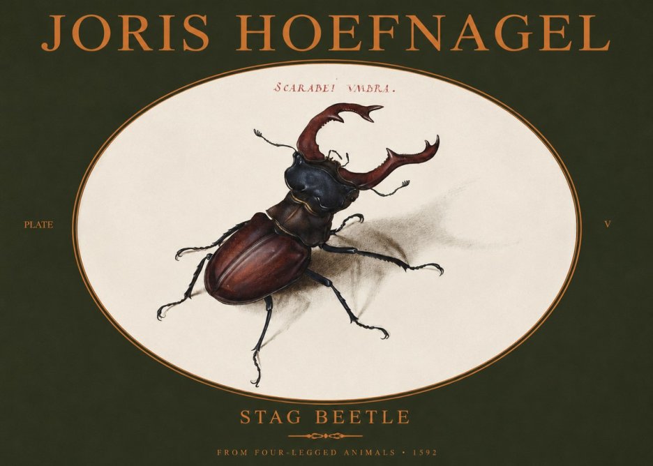 Joris Hoefnagel Stag Beetle No2 - Póster