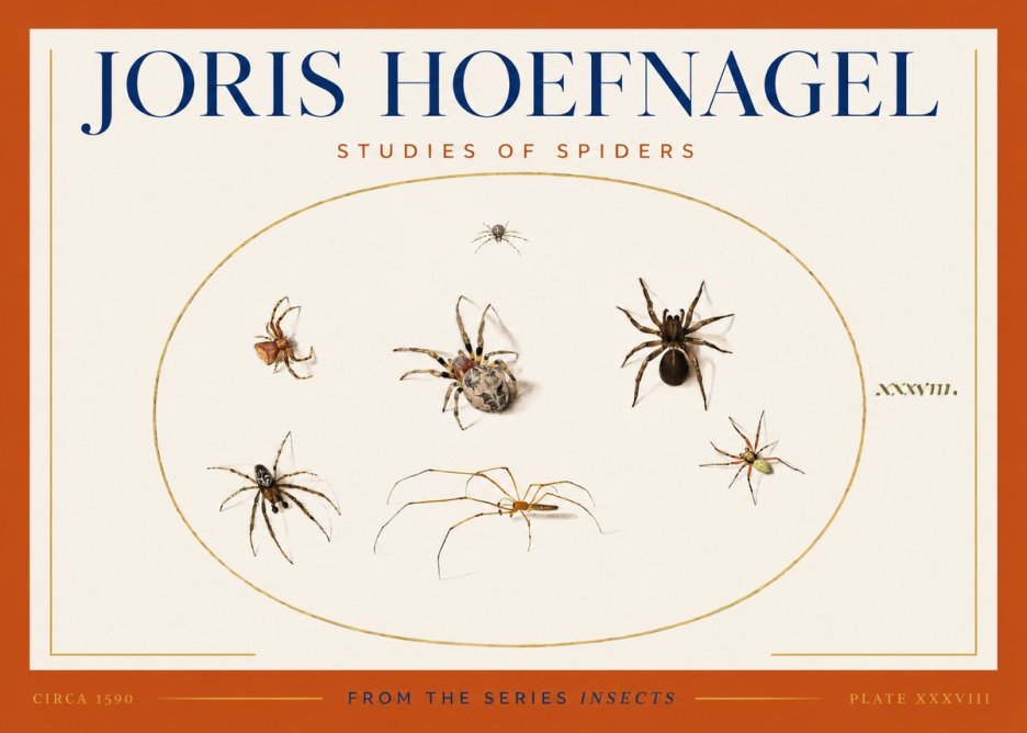 Joris Hoefnagel Studies of Spiders I No3 - Póster
