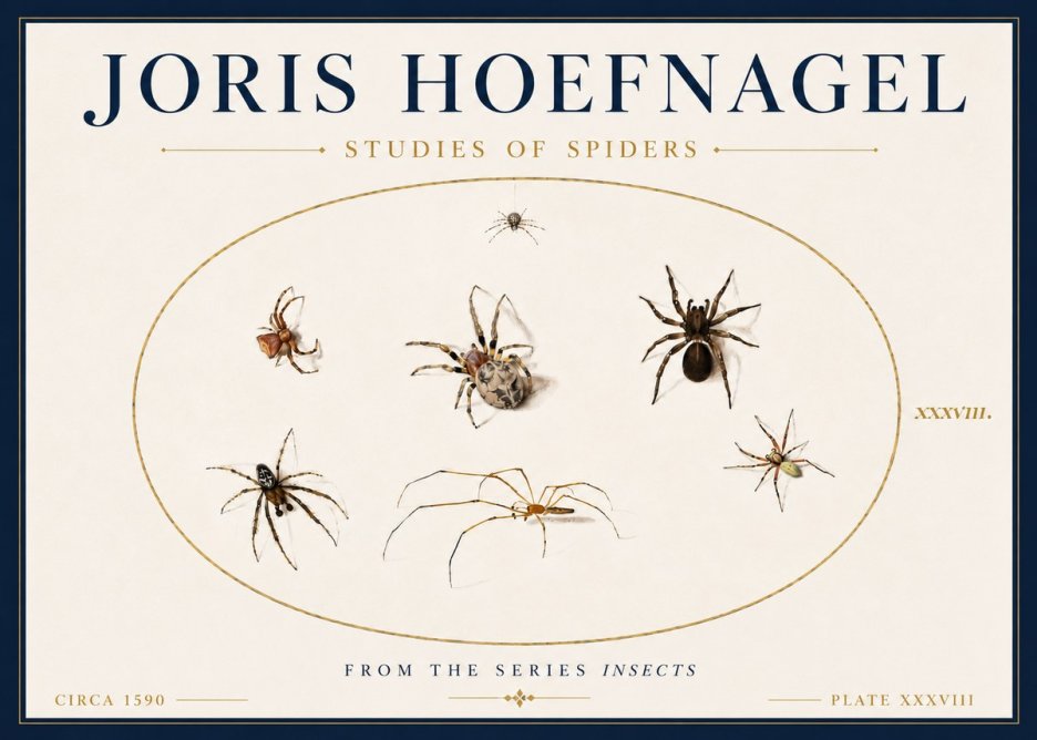 Joris Hoefnagel Studies of Spiders I No6 - Póster