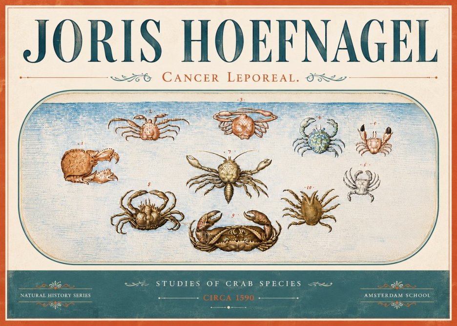 Joris Hoefnagel Cancer Leporeal. No6 - Póster