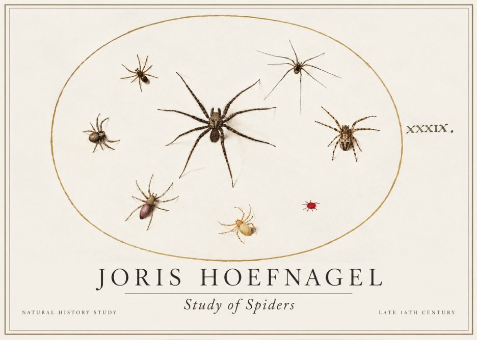Joris Hoefnagel Studies of Spiders II No2 - Póster