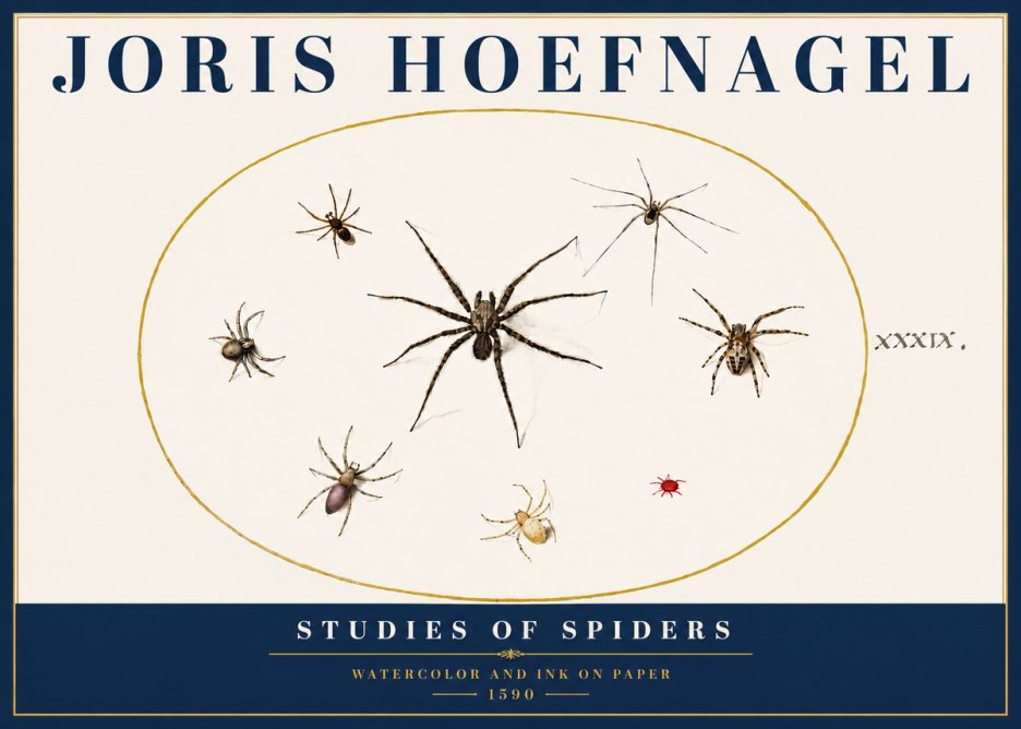 Joris Hoefnagel Studies of Spiders II No5 - Póster