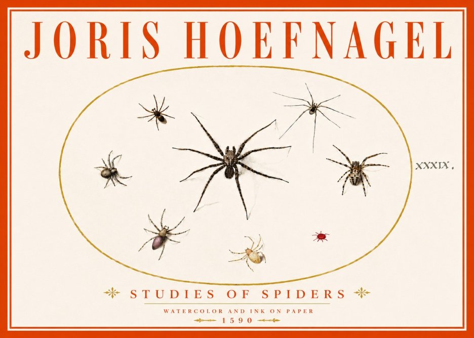 Joris Hoefnagel Studies of Spiders II No6 - Póster