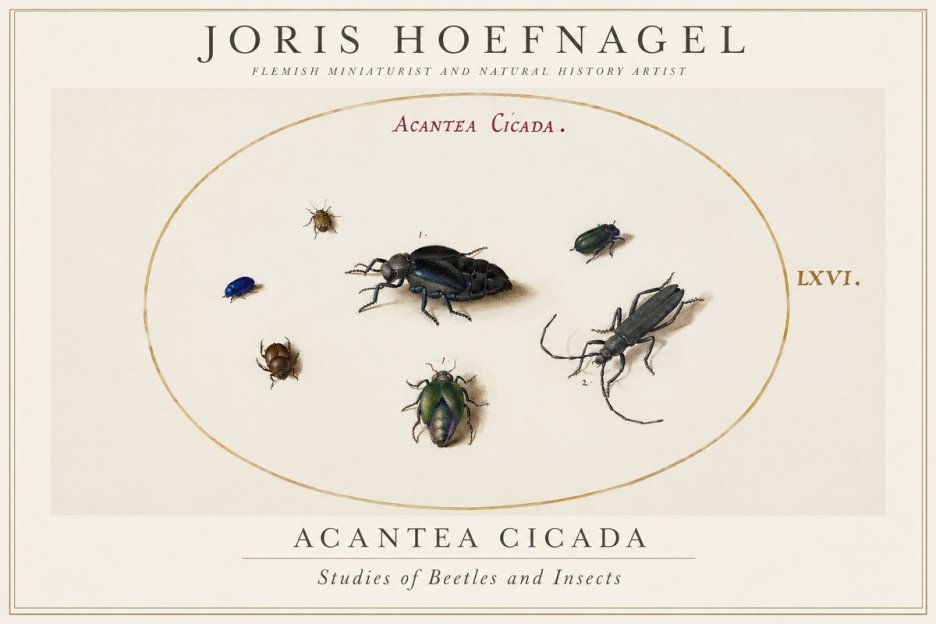 Joris Hoefnagel Acanthia Cicada No2 - Póster