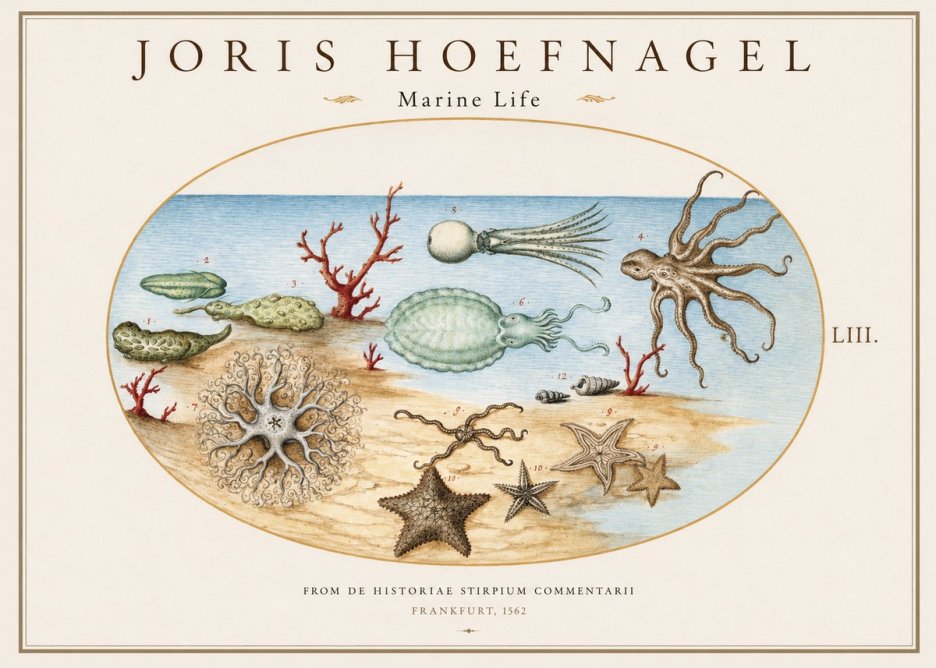 Joris Hoefnagel Marine Life No1 - Póster