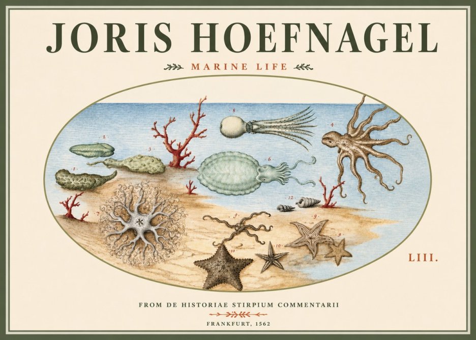 Joris Hoefnagel Marine Life No3 - Póster