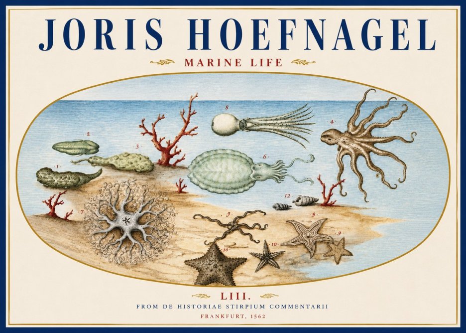Joris Hoefnagel Marine Life No4 - Póster