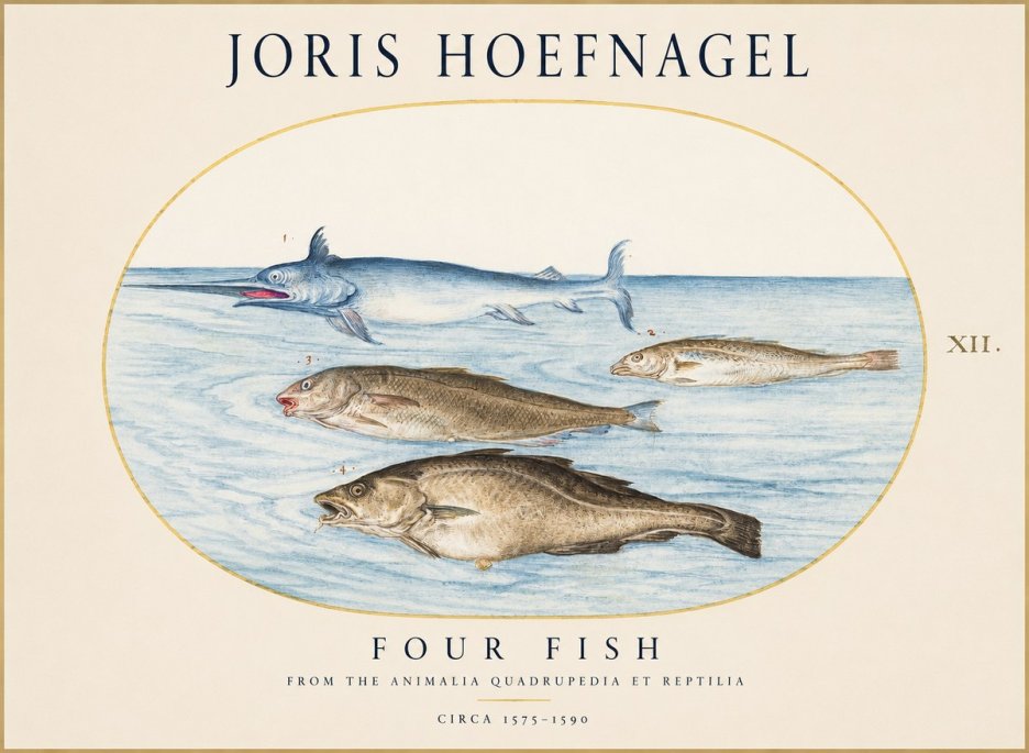 Joris Hoefnagel Four Fish No1 - Póster