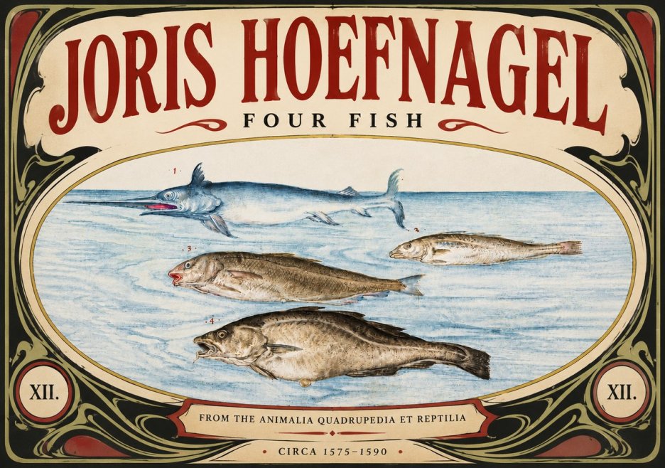 Joris Hoefnagel Four Fish No4 - Póster