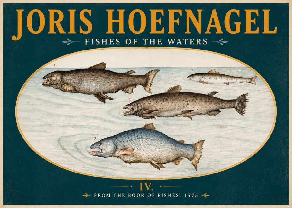 Joris Hoefnagel Fishes of the Waters I No5 - Póster