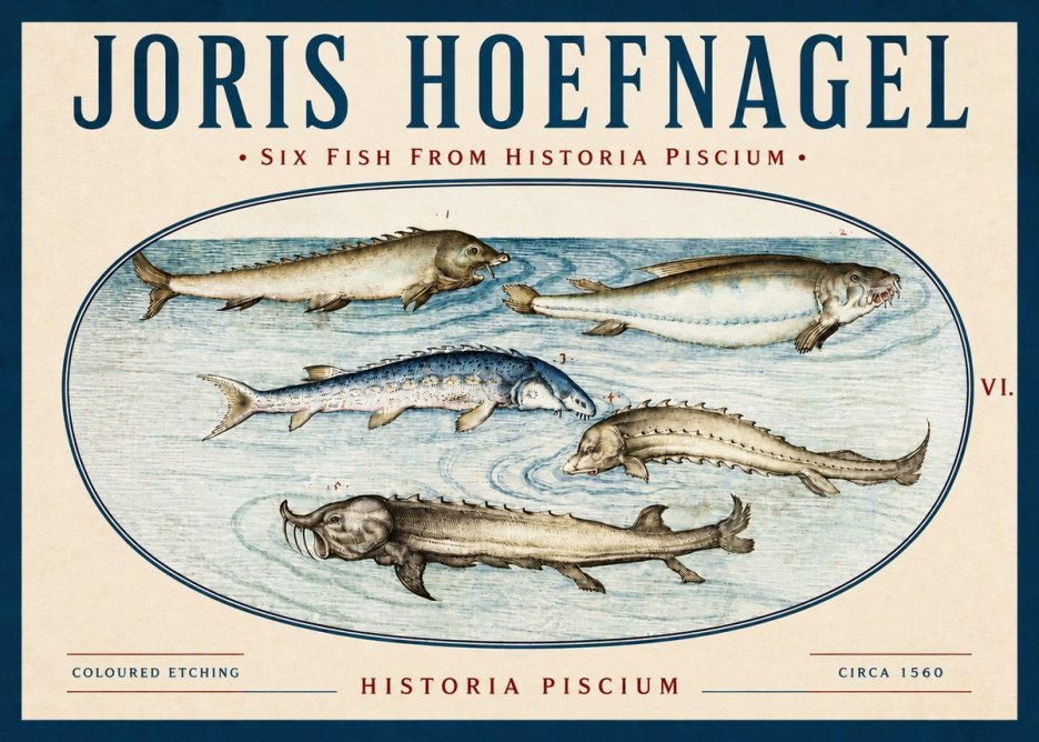 Joris Hoefnagel Fishes of Northern Waters No4 - Póster