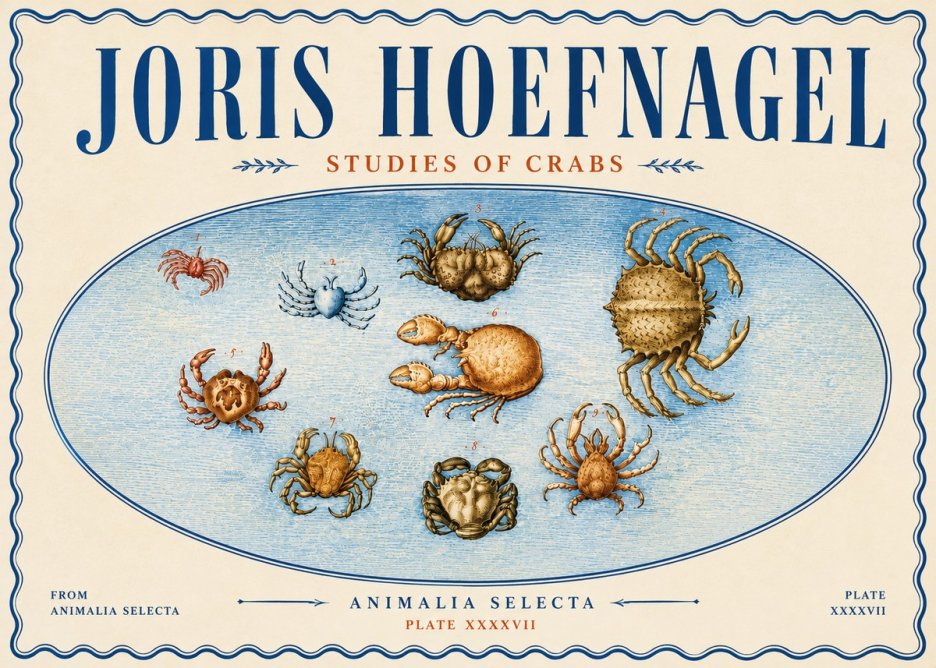 Joris Hoefnagel Studies of Crabs No6 - Póster