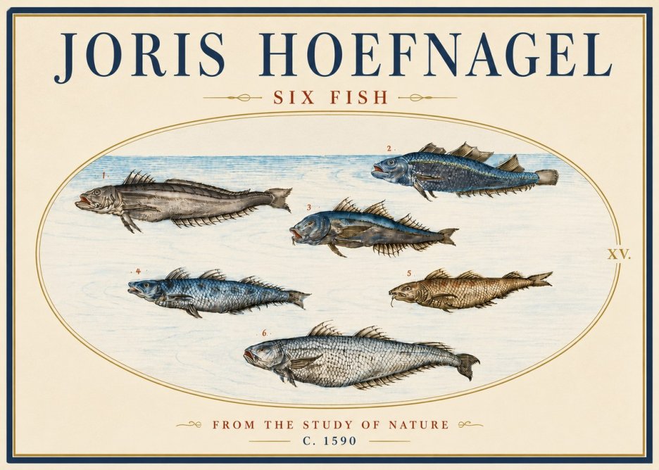 Joris Hoefnagel Six Fish No6 - Póster