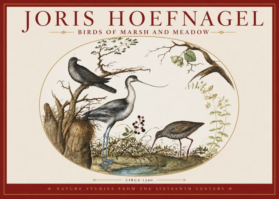 Joris Hoefnagel Birds of Marsh and Meadow No3 - Póster