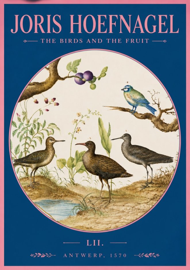 Joris Hoefnagel The Birds and the Fruit No2 - Póster