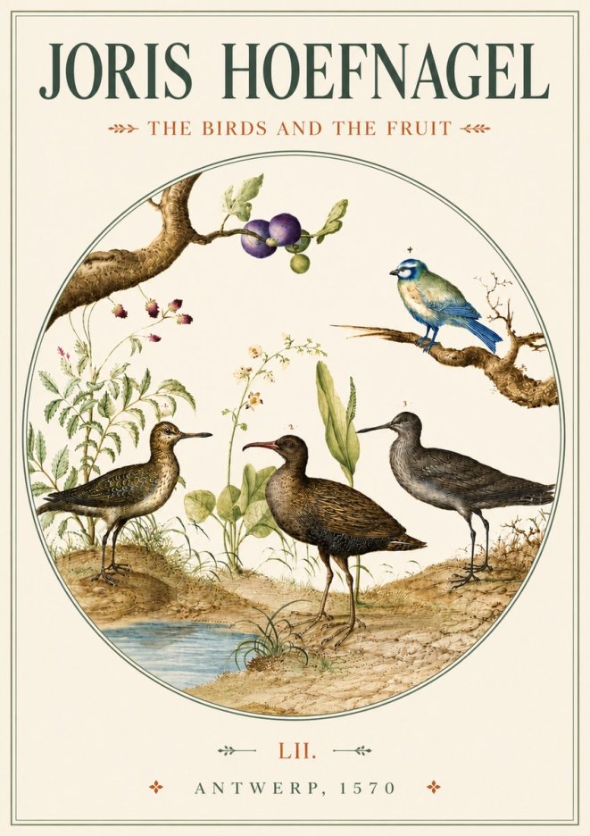 Joris Hoefnagel The Birds and the Fruit No3 - Póster