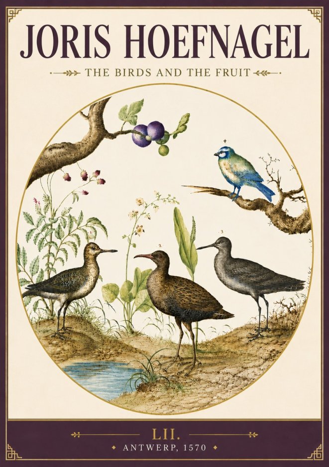 Joris Hoefnagel The Birds and the Fruit No5 - Póster
