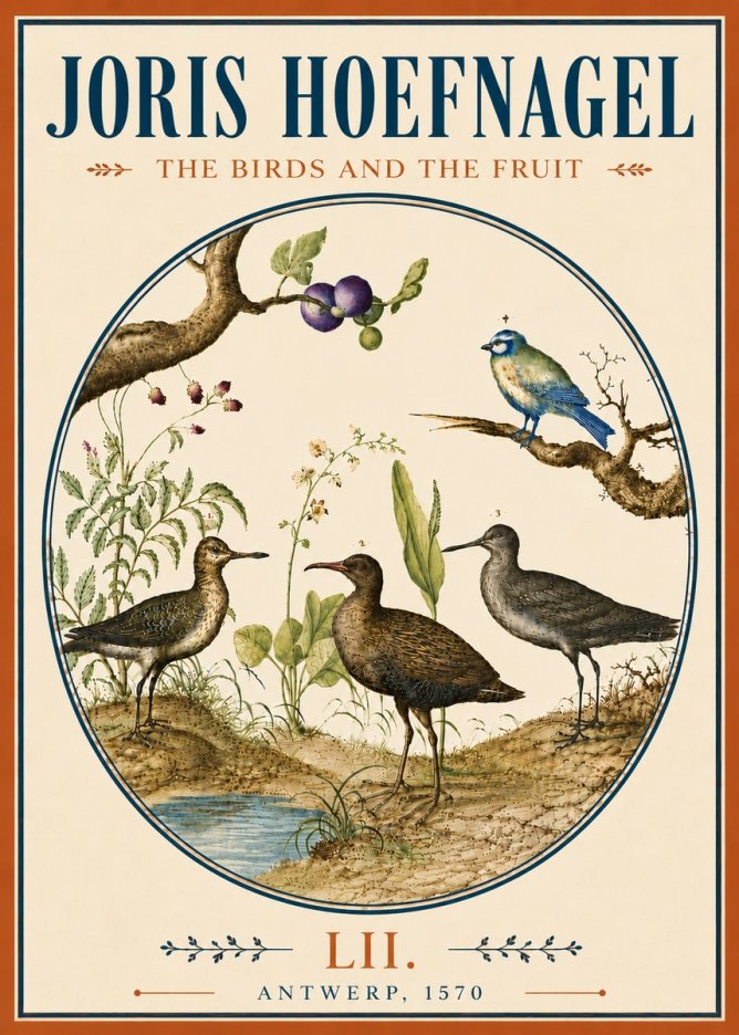 Joris Hoefnagel The Birds and the Fruit No6 - Póster
