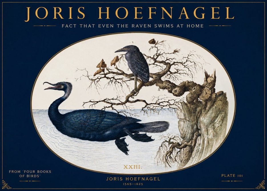 Joris Hoefnagel Fact That Even the Raven Swims at Home No2 - Póster