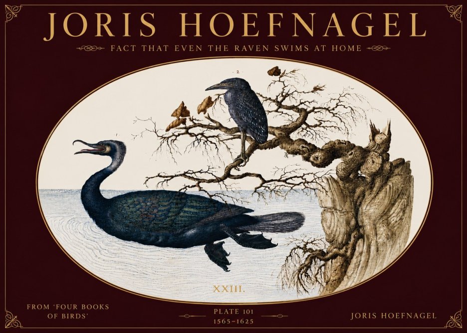 Joris Hoefnagel Fact That Even the Raven Swims at Home No5 - Póster
