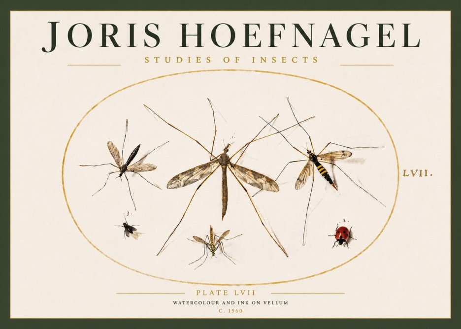 Joris Hoefnagel Studies of Insects II No3 - Póster